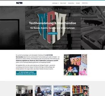 die neue Website: NO FUTURE Merchandise GmbH