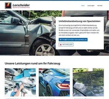 die neue Website: Unfallinstandsetzung Lorscheider Baumholder
