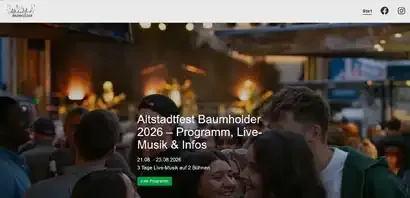 Website für das Altstadtfest (Stadtfest) Baumholder