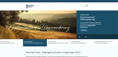 Website der Veranstaltungsplattform "Die Pfalz feiert"