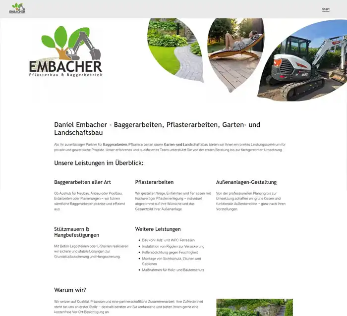 die neue Website: Daniel Embacher Gartnbau Landschaftsbau Baumholder
