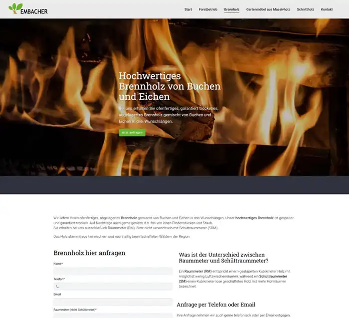 dneue Website: Forstbetrieb und Holzfachhandel Embacher in Baumholder