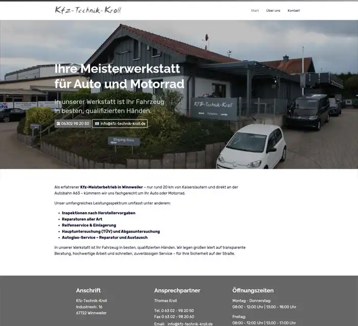 die neue Website: Kfz-Technik Kroll Winnweiler