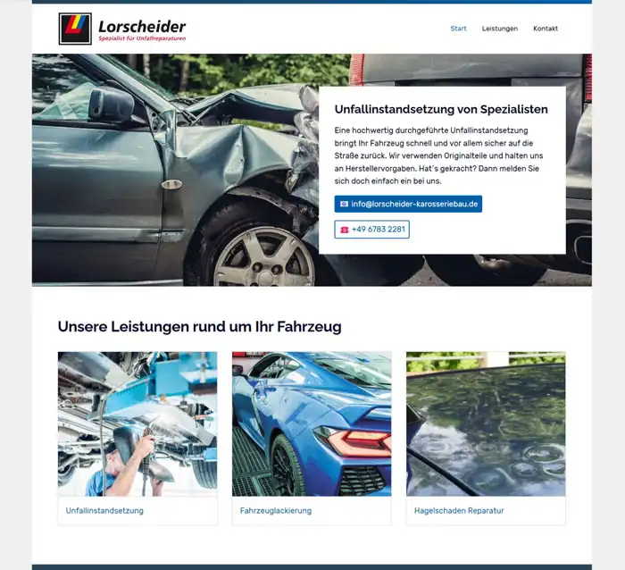 die neue Website: Unfallinstandsetzung Lorscheider Baumholder