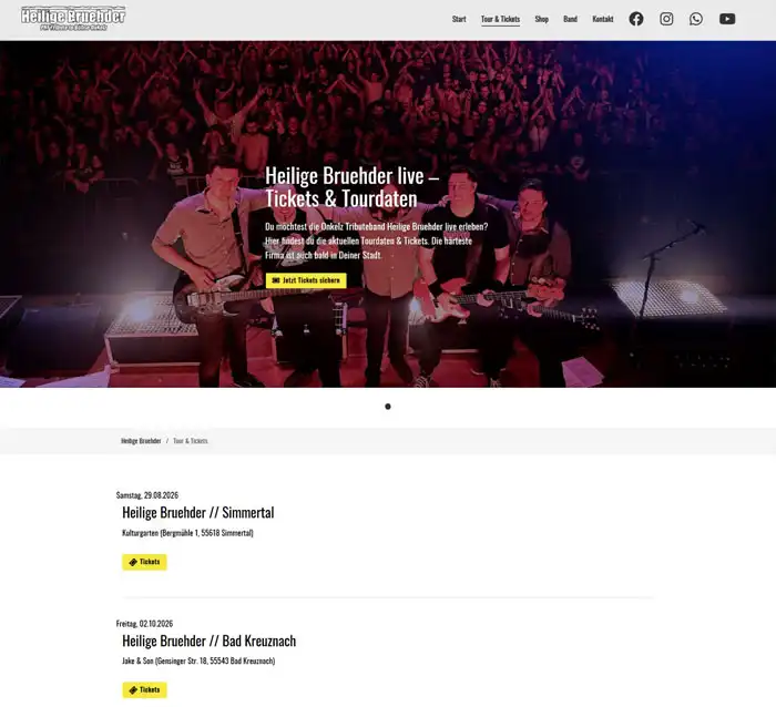 die neue Website: Onkelz Tribute Band Heilige Bruehder